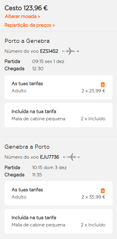 Feriado 1 dezembro com voo barato do porto para genebra