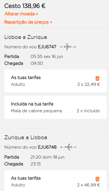 Voo barato de lisboa para zurique