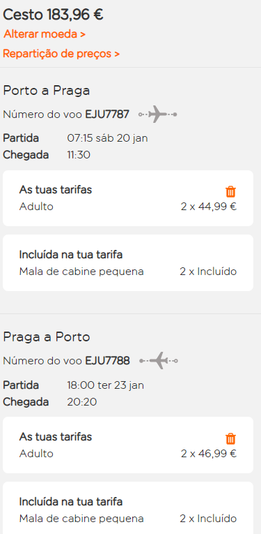 Voo barato do Porto para Praga