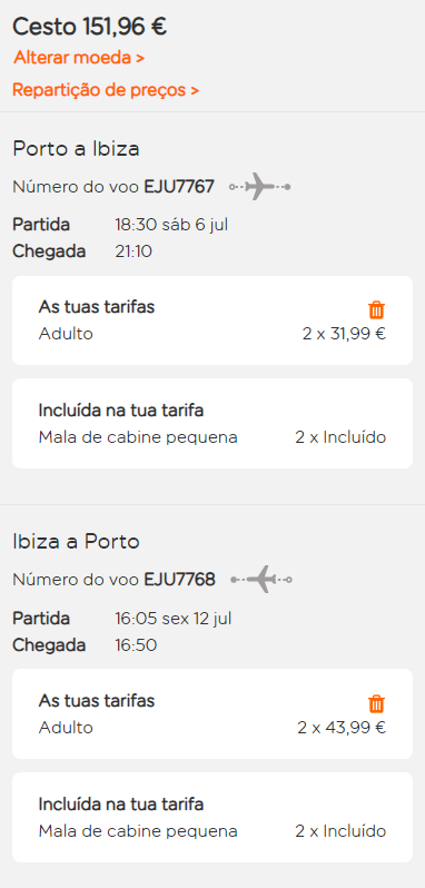 Voo do Porto para Ibiza